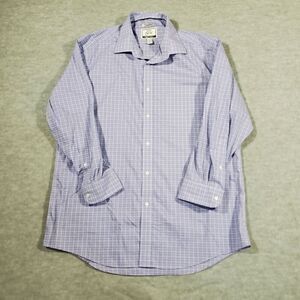 Jos. A. Bank Shirt Mens 16.5 Blue Dress Plaid Brrr Comfort Non Iron Button Down